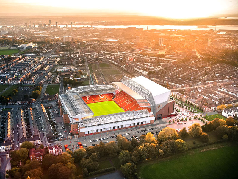 Anfield stadium aerial view