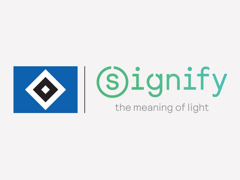 Signify the meaning of light with the logo on the left side