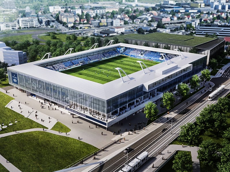 Austria Blau-Weiss Linz neues Stadion