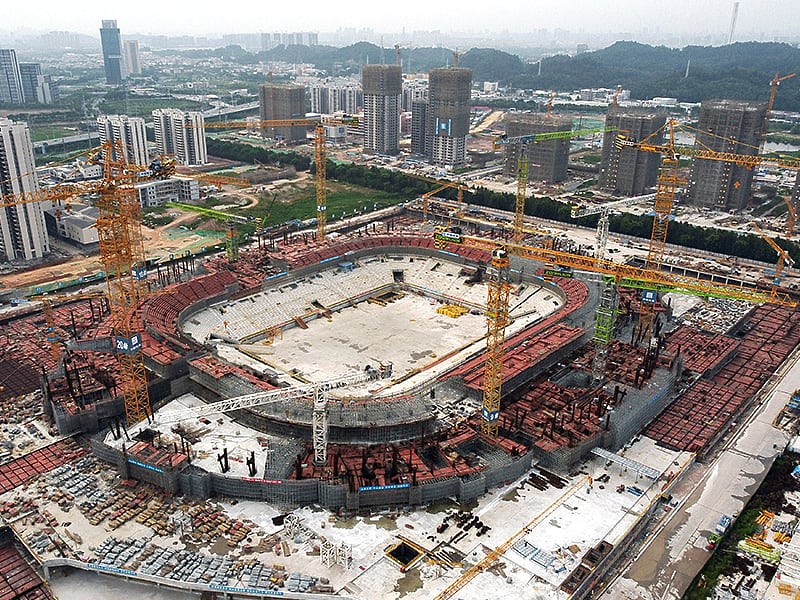 Guangzhou stadium construction update Sept 2021