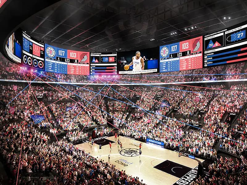 Daktronics board in Clippers Intuit Dome