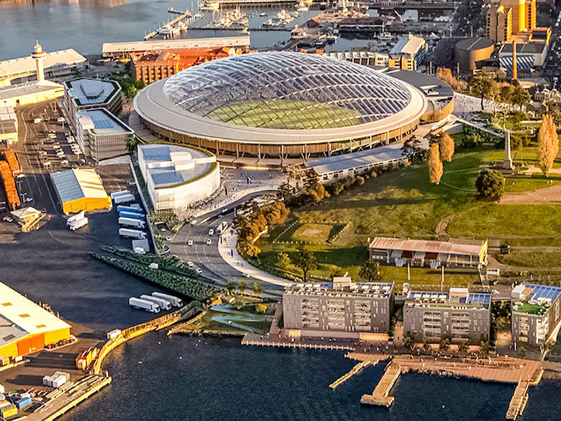 Two firms selected to tender for a new 23,000-capacity AFL stadium in Hobart Tasmania