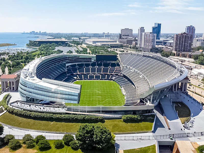 Chicago Bears is sticking to its original timeline for selecting a site for its new stadium