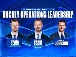 Daniel and Henrik Sedin now bot co-presidents of hockey operations at the Vancouver Canucks 