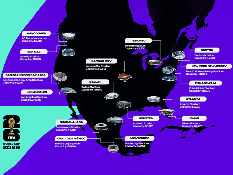 Official capacities for all World Cup venues revealed