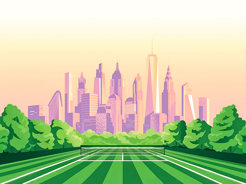 Wimbledon pop-up court in Central Park