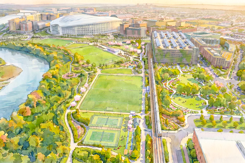 Government of the District of Columbia revealed plans for mixed-use development proposed to surround the future Washington Commanders stadium