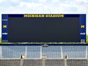 University of Michigan puts ads on the Big House scoreboard for the first time 