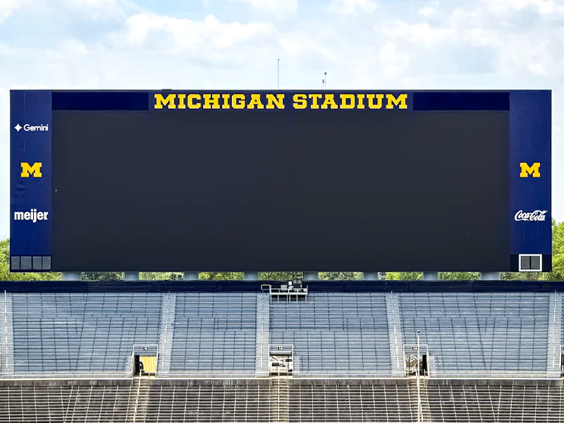 University of Michigan puts ads on the Big House scoreboard for the first time