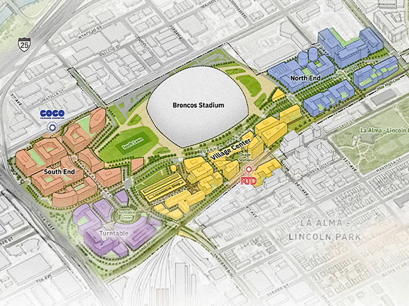 Mixed-use development vision around new Denver Broncos stadium