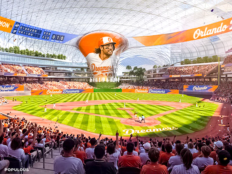 Renderings of proposed MLB stadium in Orlando were released by Orlando Dreamers
