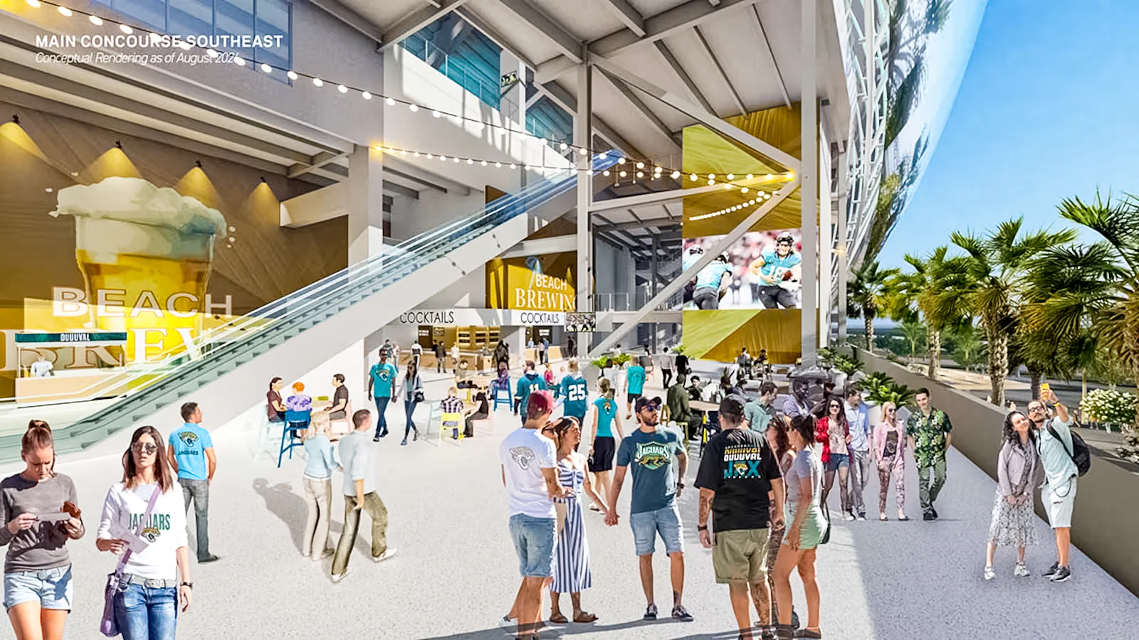 The Jacksonville Jaguars released more detailed renderings of their $1.4B Everbank Stadium renovation