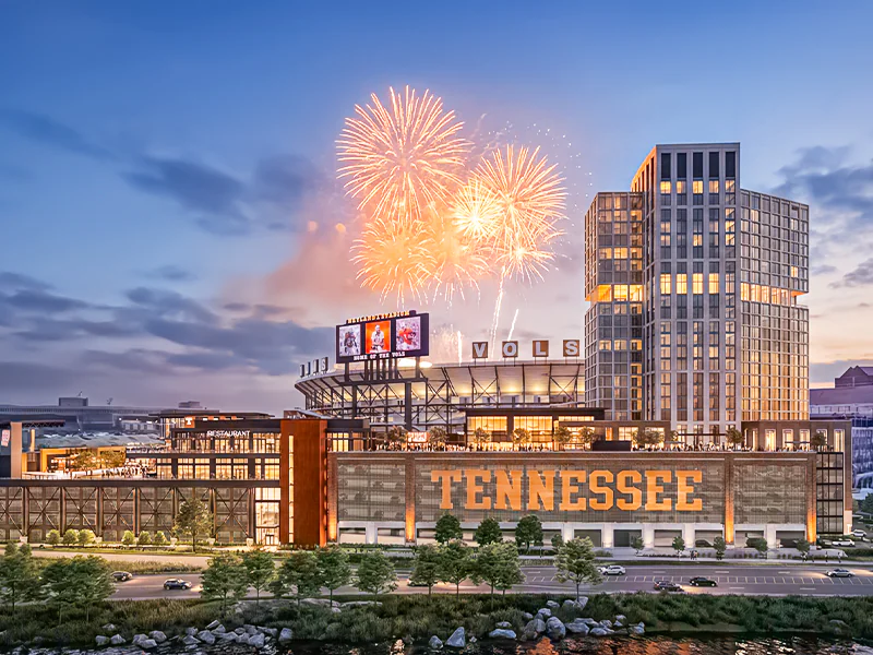 RVX Ventures, Arctos Sports (KKR) and Magellan Development Group LLC have secured construction financing for the mixed-use development adjacent to Neyland Stadium