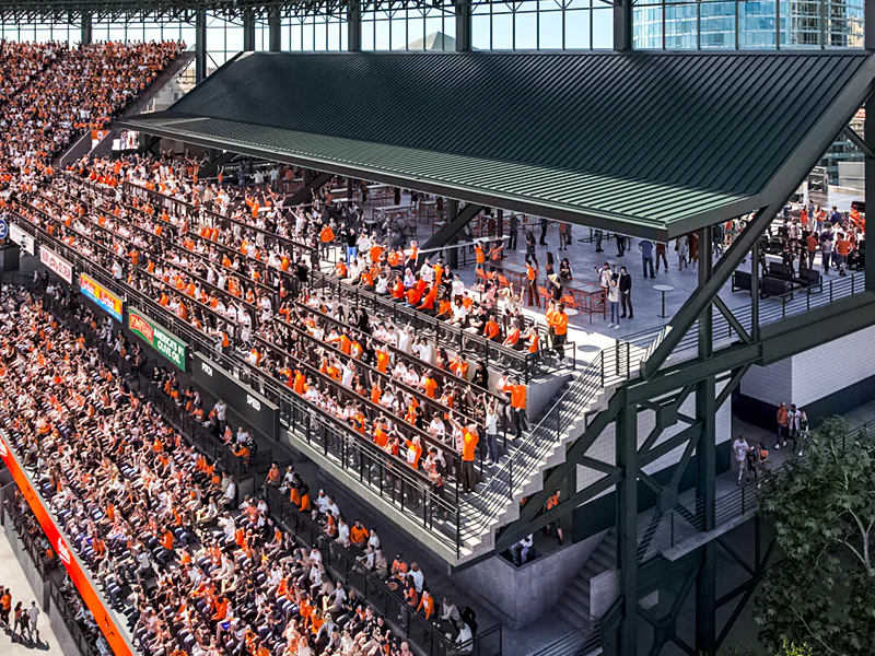 Oriole Park at Camden Yards with new social space