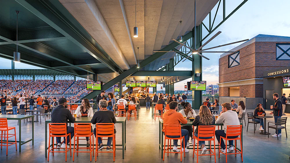 Oriole Park at Camden Yards with new social space